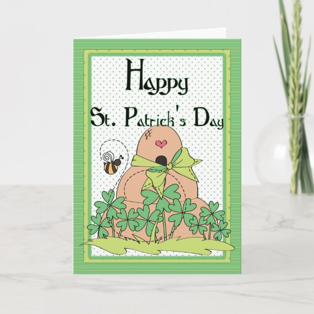 Carte Irish Beehive w Bees Happy St. Patrick's Day Card (Devant)