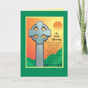Carte Irish Birthday Blessings Cross, Religieux