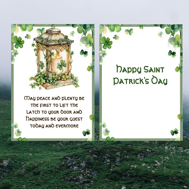 Carte Irish Blessing May Peace n Plenty Saint Patrick's (Créateur téléchargé)