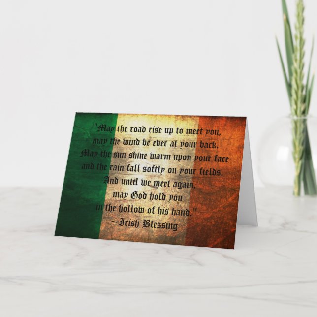 Carte Irish Blessing on Distressed Flag Greeting Card (Devant)