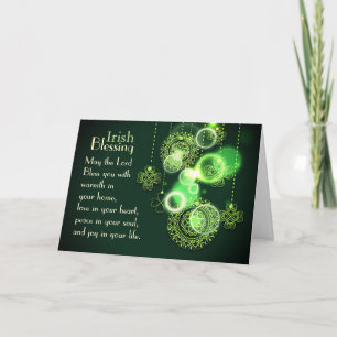 Carte Irish Blessing The Lord Bless You, Design Shamrock