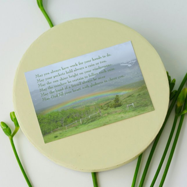 Carte Irish Blessing Valley Rainbow Photo Blank (Créateur téléchargé)