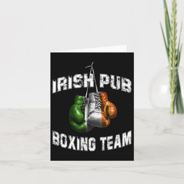 Carte Irish Boxing Funny Irlande Drapeau - Irish Pub (Devant)