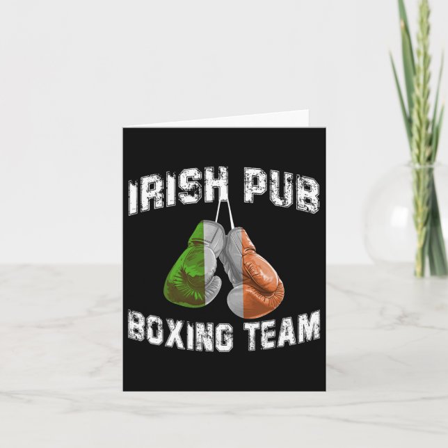 Carte Irish Boxing Funny Irlande Drapeau - Irish Pub (Devant)