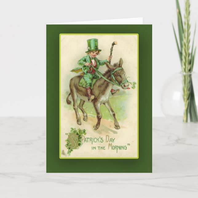 Carte Irish Boy sur Donkey St. Patrick's Day Cards (Devant)