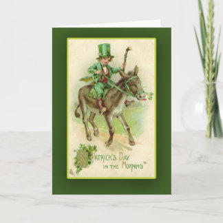 Carte Irish Boy sur Donkey St. Patrick's Day Cards