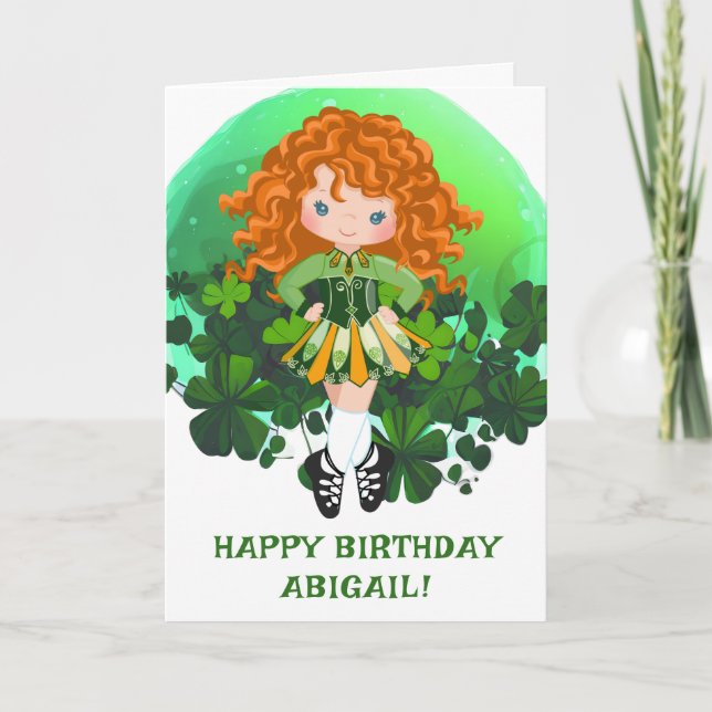 Carte Irish Dance St. Patrick's Day Clovers Anniversaire (Devant)