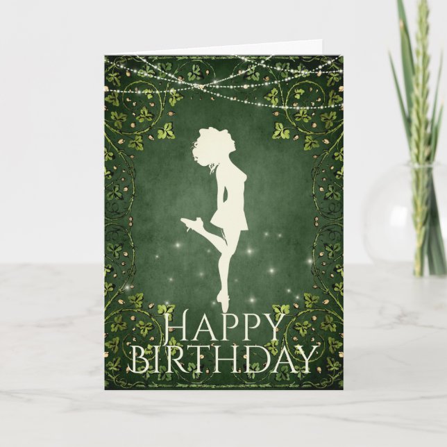 Carte Irish Dancer Hard Shoe Ivy et lumière Anniversaire (Devant)