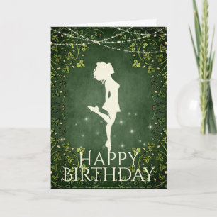 Carte Irish Dancer Hard Shoe Ivy et lumière Anniversaire