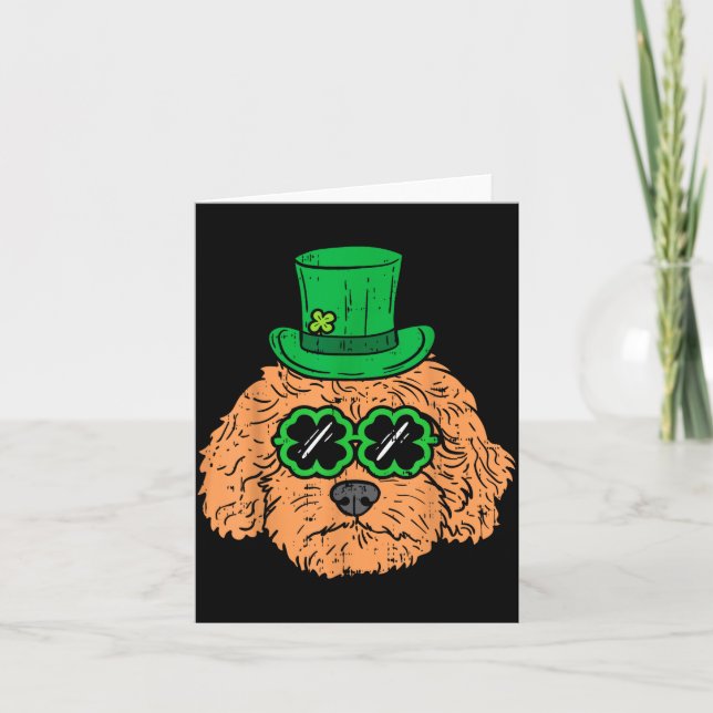 Carte Irish Goldendoodle Doodle Chien Drôle St Patricks  (Devant)