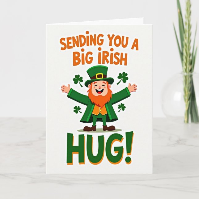 Carte Irish Leprechaun Hugs St Patricks Card (Devant)