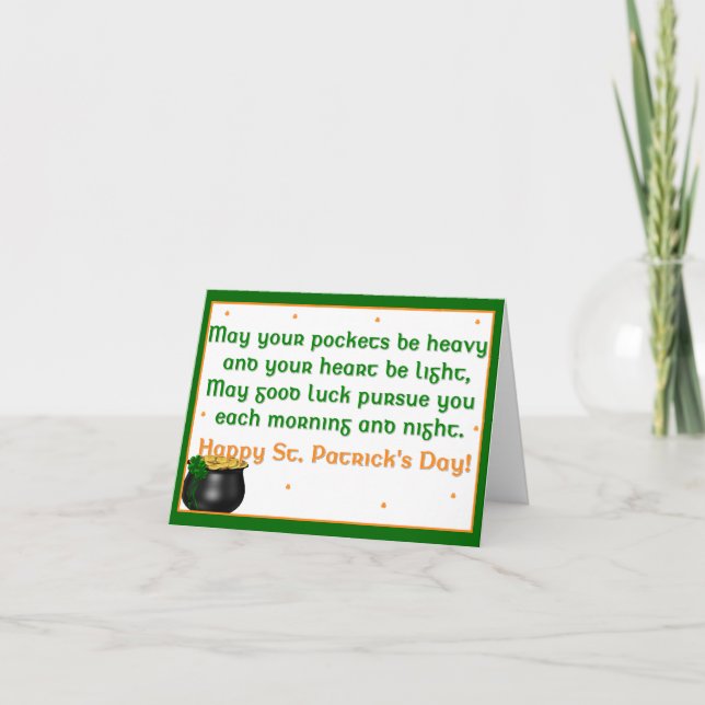 Carte Irish Proverb 1 St. Patrick's Day Greeting Card (Devant)