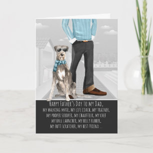 Carte Irish Wolfhound de la Fête des pères de chien drôl