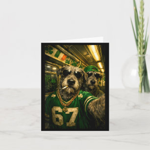 Carte Irish wolfhound selfie jour de la saint-patrick dr