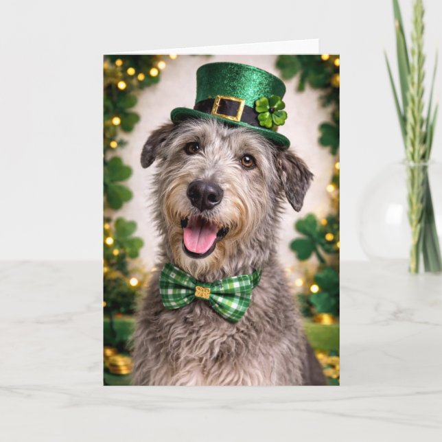 Carte Irish Wolfhound St. Patrick’s Day Card  (Devant)