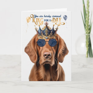 Carte Irlandais Setter Dog King pour une journée d'anniv