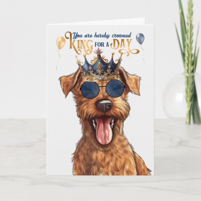 Carte Irlandais Terrier Chien King pour jour drôle Anniv (Devant)
