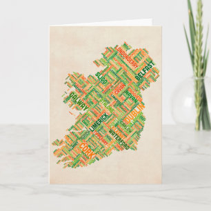 Carte Irlande Eire City Plan du texte
