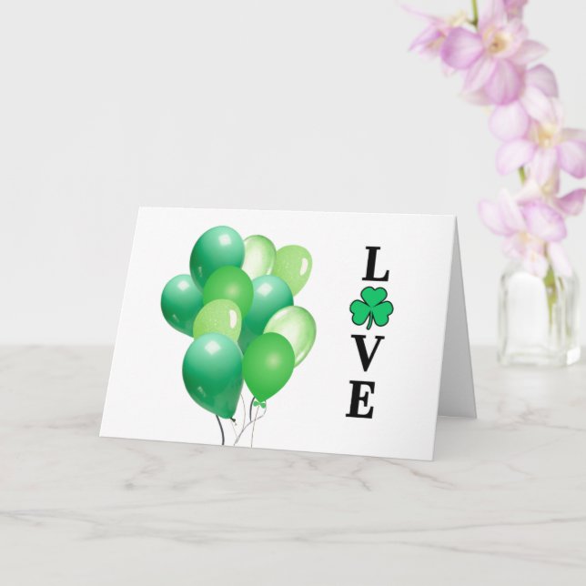 Carte Irlande Irland AMOUR Ballon Vert Amusant (Orchidée)