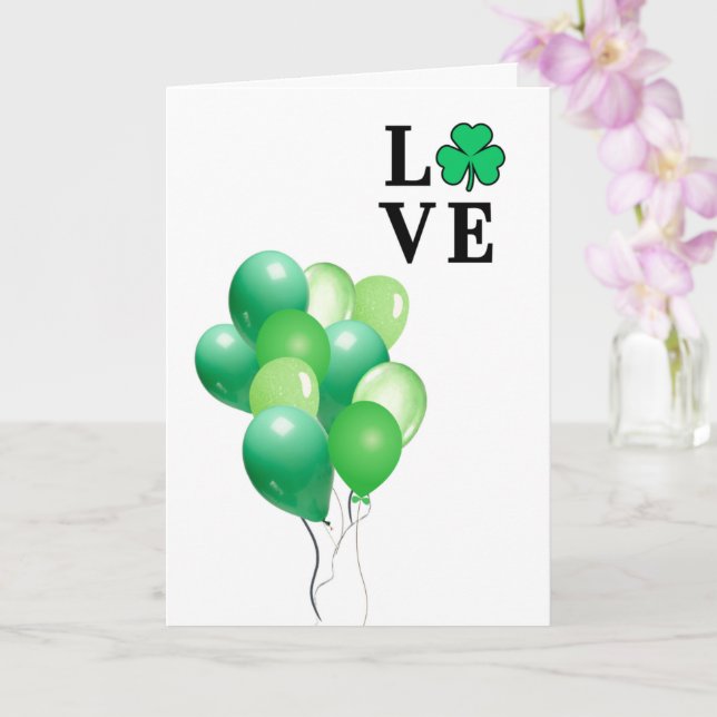 Carte Irlande Irlandais AMOUR Ballon Vert Amusant (Orchidée)