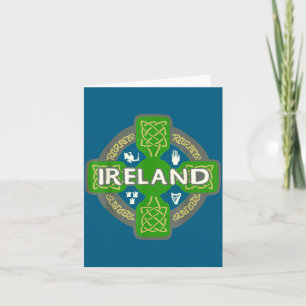 Carte Irlande Saint Patrick Jour Croix Celtique Vert