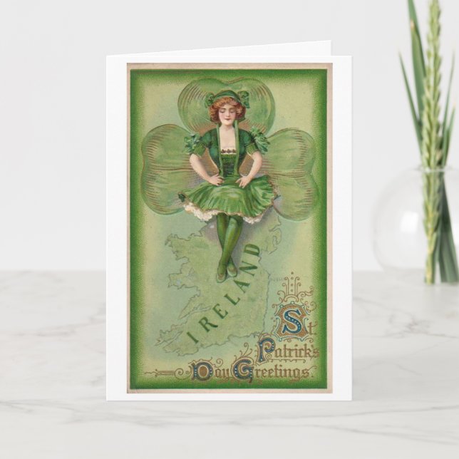 Carte Irlande Saint-Patrick Jour de l'An - Vintage  (Devant)