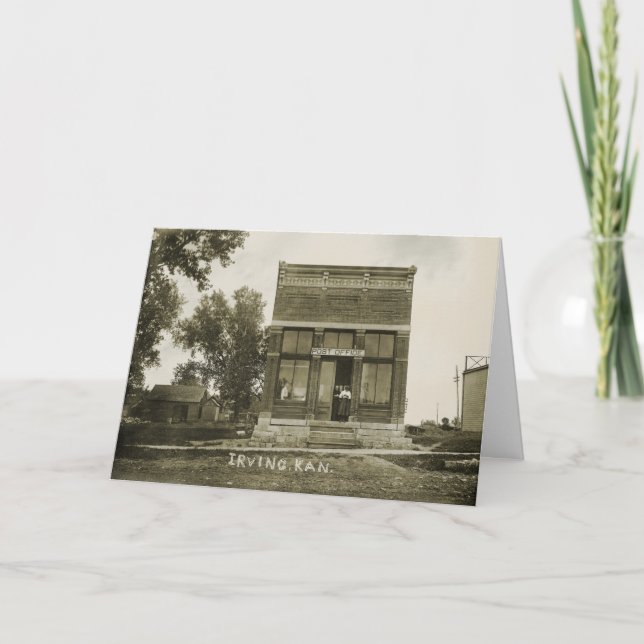 CARTE IRVING KANSAS POST OFFICE PHOTO MARSHALL COUNT KS (Devant)