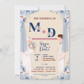 Carte Islamique de réservation de date personnalis