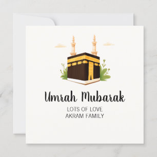 Carte islamique personnalisée Umrah Hajj Moubarak