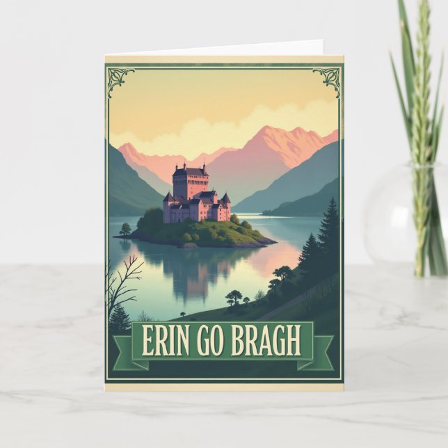 Carte Island Castle Scene Irish Pride Card (Devant)