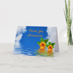Carte Island Ocean Orange Flowers Merci Personnaliser