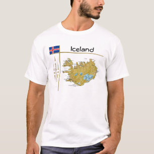 Carte Islande + Drapeau + Titre T-shirt