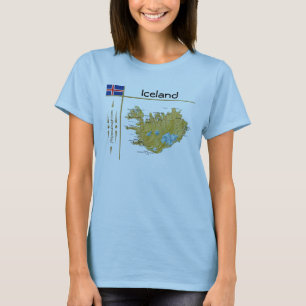 Carte Islande + Drapeau + Titre T-shirt