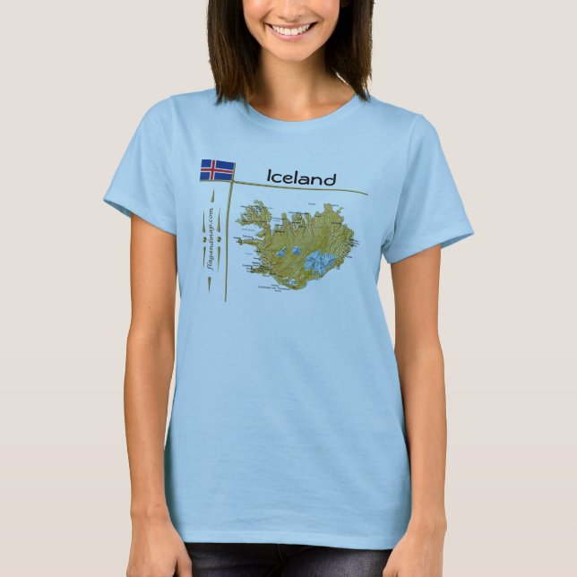 Carte Islande + Drapeau + Titre T-shirt (Devant)