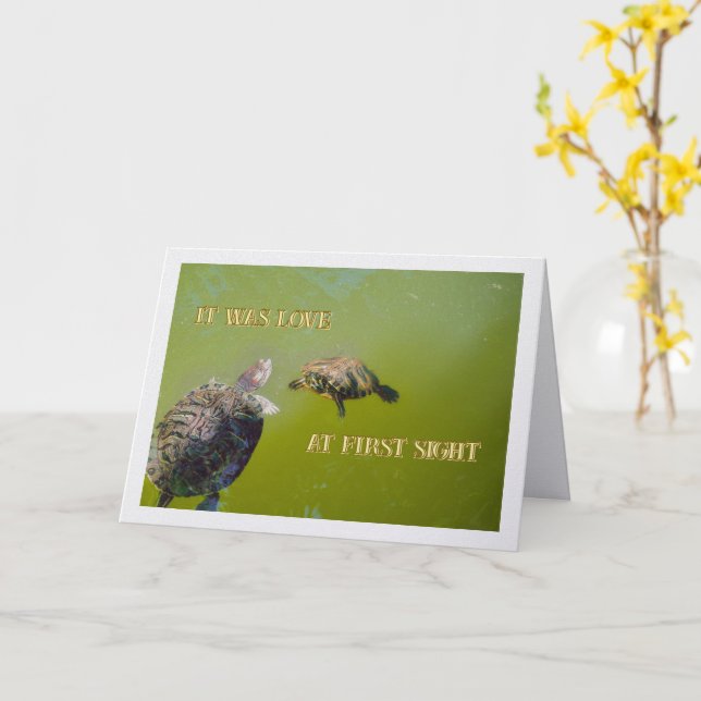 Carte It Was Love At First Sight /Happy Anniversary (Fleur jaune)