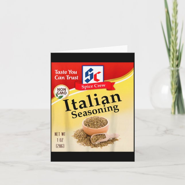 Carte Italian Seasoning Condiment Costume Holiday Sce Co (Devant)