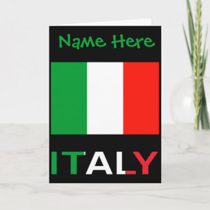 Carte Italie Et Drapeau Italien Vert Personnalisation Ho