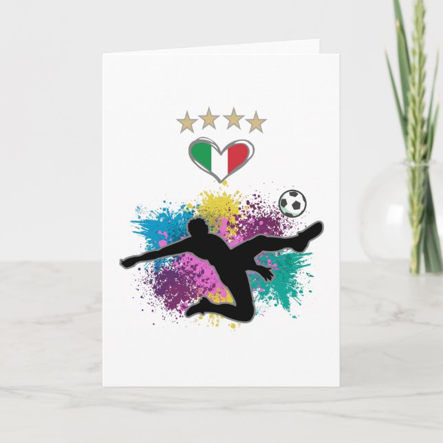 Carte Italie Football Fan Chemise Drapeau de football (Devant)