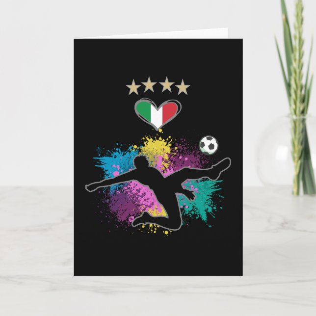 Carte Italie Football Fan Chemise Drapeau de football (Devant)