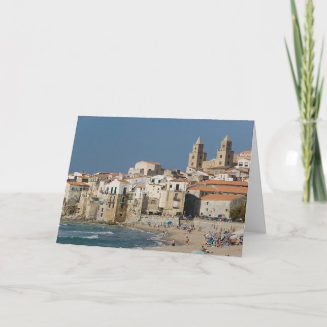 Carte Italie, Sicile, Cefalu, Ville avec Duomo de (Devant)