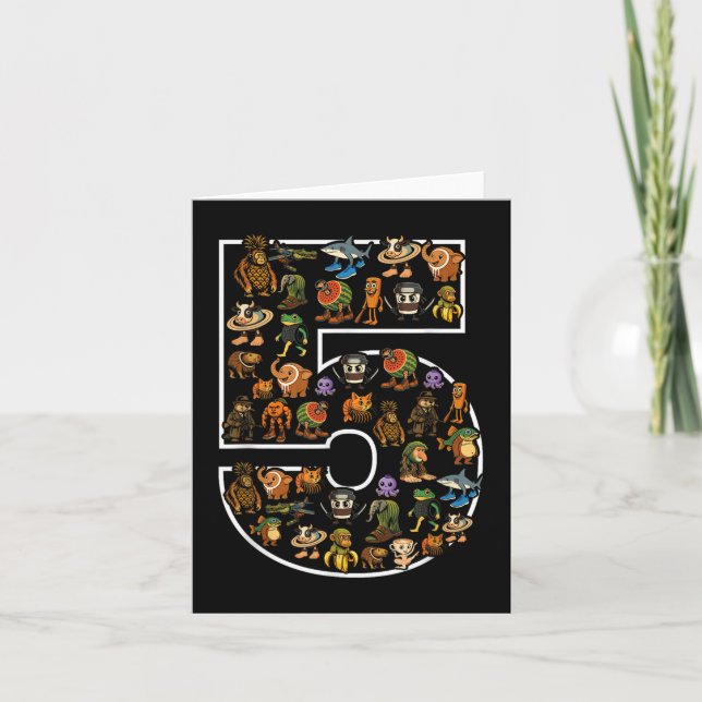 Carte Italien Brainrot Anniversaire 5 Age Mème 5ème Enfa (Devant)