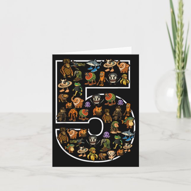 Carte Italien Brainrot Anniversaire 5 Age Mème 5ème Enfa (Devant)