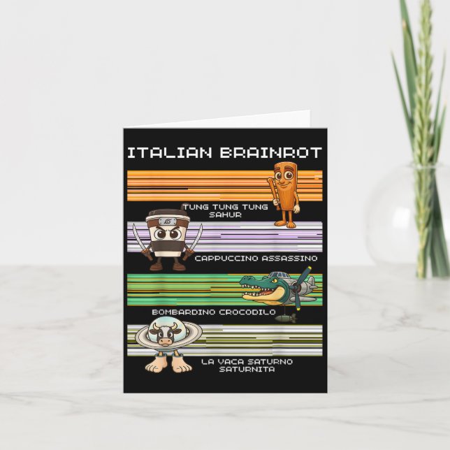 Carte Italien Brainrot mème drôle Compilation caractère (Devant)