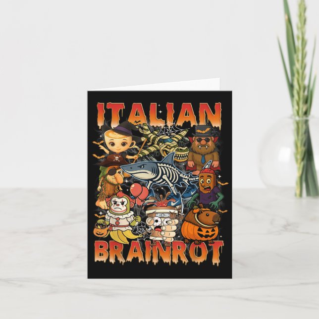 Carte Italien Brainrot mème Italien Brainrot Halloween C (Devant)