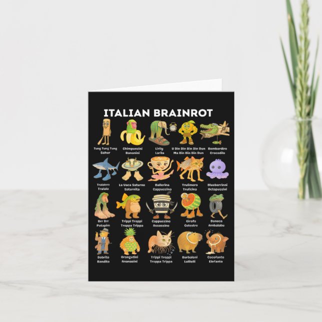 Carte Italien Brainrot Mème Pour Enfants Garçons Hommes  (Devant)