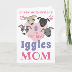 Carte Italien Greyhound Chien Maman Cute Iggies Texte pe