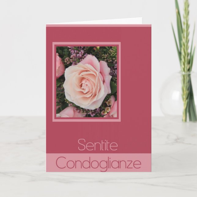Carte Italien roses de Sympathie - sentite condoglianze (Devant)