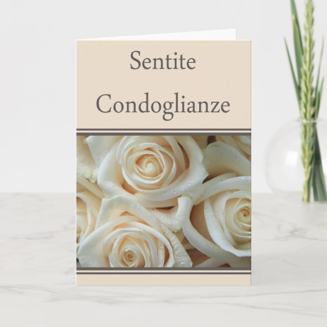 Carte Italien roses de Sympathie - sentite condoglianze (Devant)