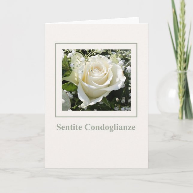 Carte Italien roses de Sympathie - sentite condoglianze (Devant)
