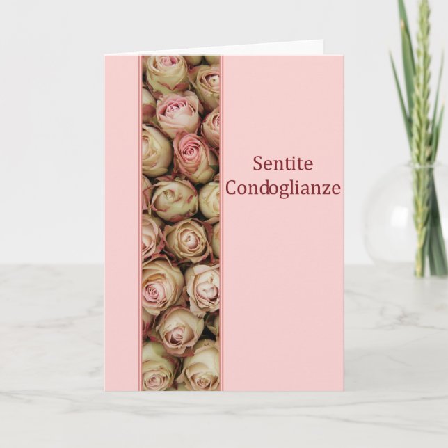 Carte Italien roses de Sympathie - sentite condoglianze (Devant)